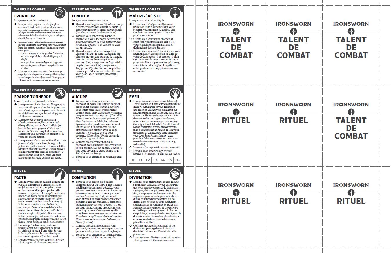 Ironsworn VF » Atouts Collection complète